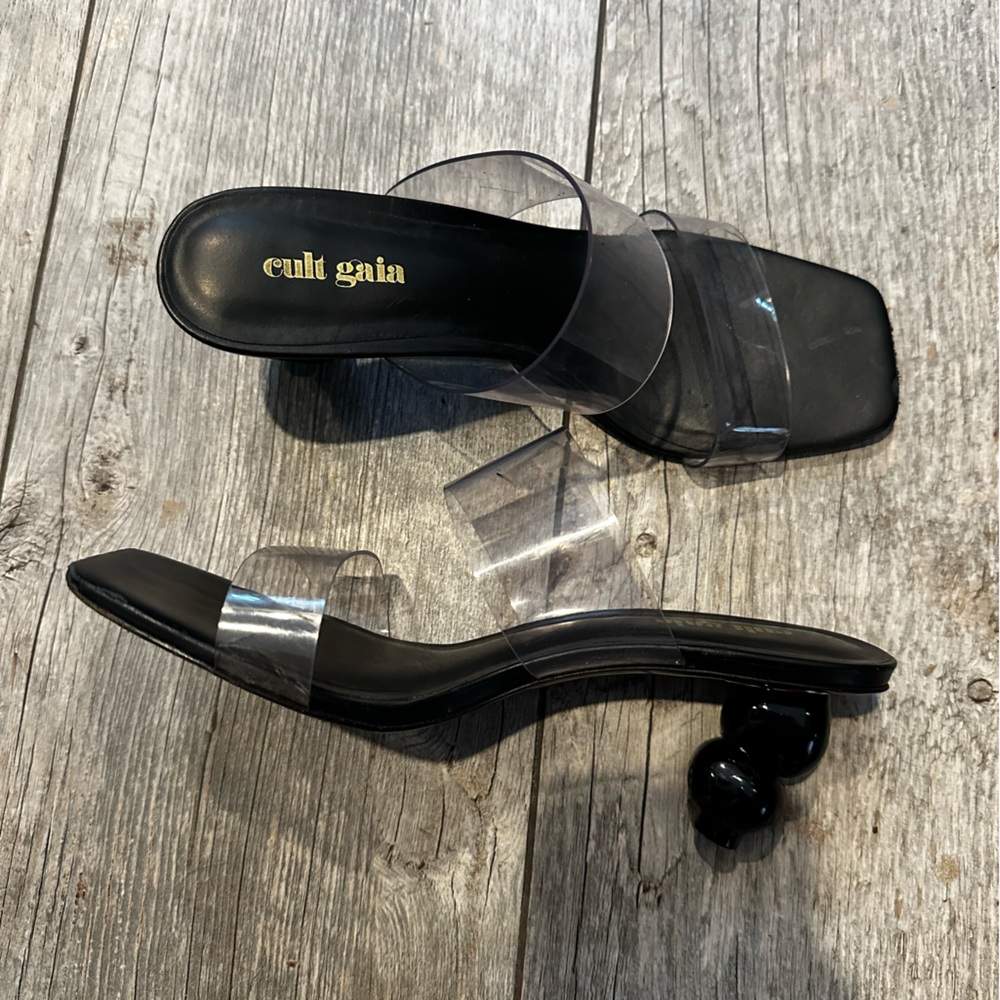 cult gaia Suri Sandals Black Heel 7.5 - Picture 2 of 7